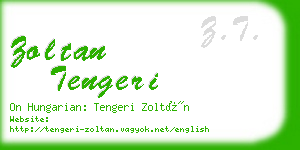 zoltan tengeri business card